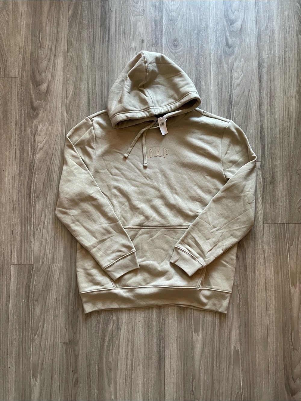 GAP Neutral Beige Pullover Hoodie with Raised Logo